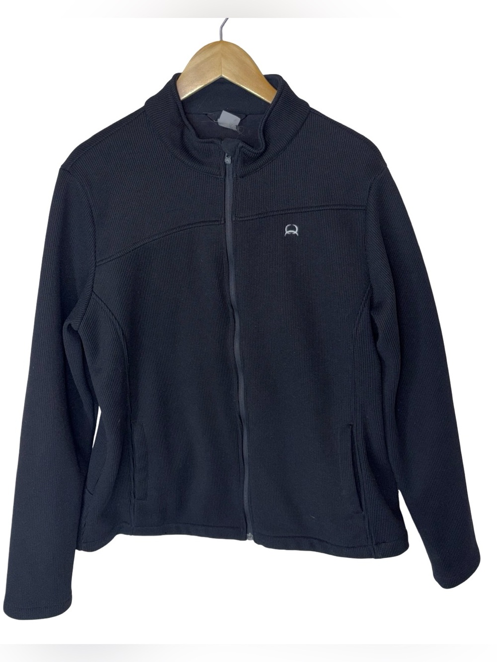 Cinch Black Zip-Up ribbed jacket XL